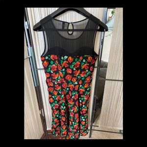 Rose print dress